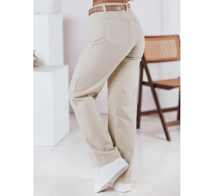 Dámské manšestrové kalhoty WELVIA light beige FashionStreet UY2302