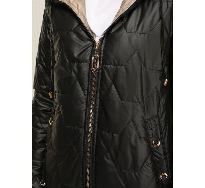 Dámská prošívaná bunda s kapucí černá FashionStreet TY5546