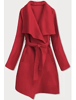 Dámský minimalistický kabát červený (747ART)