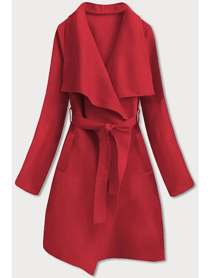 Dámský minimalistický kabát červený (747ART)