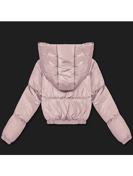 Světle růžová krátká zimní bunda typu  model 21756276 - J.STYLE