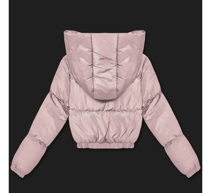 Světle růžová krátká zimní bunda typu model 21756276 - J.STYLE Světle růžová krátká zimní bunda typu model 21756276 - J.STYLE