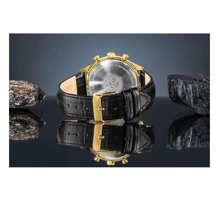 Pánské hodinky Giewont Chronograph Sapphire Black and Gold GW6310-A4