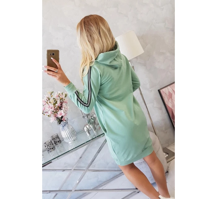 Šaty s model 21752976 potiskem tmavě mátové - K-Fashion