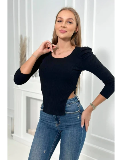 Halenka s model 18748535 rukávy černá - K-Fashion
