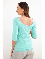 Halenka s kulatým výstřihem mentolová