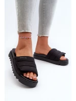Dámské Žabky Na Platformě Big Star NN274772 Černé Dámské Žabky Na Platformě Big Star NN274772 Černé