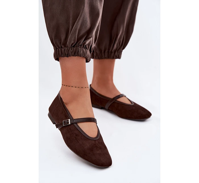 Felora Eko semišové balerínky s páskem