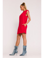 Mini šaty s na ramenou červené model 19660938 - Moe