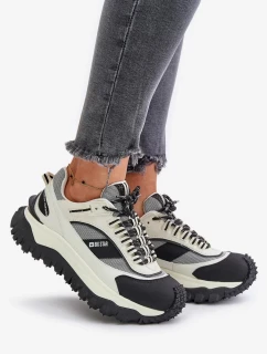 Kožené Dámské Tenisky Na Platformě Big Star HI-POLY SYSTEM Bílo-Černé