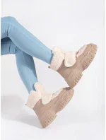 Krásné dámské  sněhule hnědé platforma