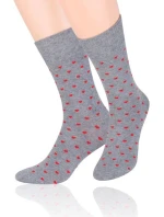 Vzorované pánské ponožky Steven art.136 Srdíčka