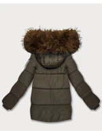 Péřová bunda v barvě khaki s kapucí (KK60610) Péřová bunda v barvě khaki s kapucí (KK60610)