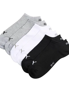 Ponožky Puma Sneaker Plain, balení po 3 kusech, šedé, bílé, černé 938624 17