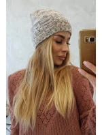 Fleecová čepice Dolores K303 hnědá+světle béžová+tmavě béžová Fleecová čepice Dolores K303 hnědá+světle béžová+tmavě béžová