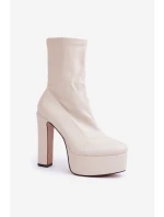 Boty Na Vysokém Podpatku A Platformě Světle Béžové Tennira Boty Na Vysokém Podpatku A Platformě Světle Béžové Tennira