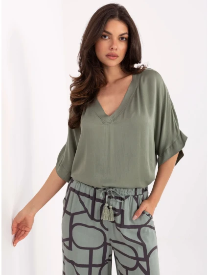 Bluzka TW BZ BI model 21190928 khaki - FPrice Bluzka TW BZ BI model 21190928 khaki - FPrice