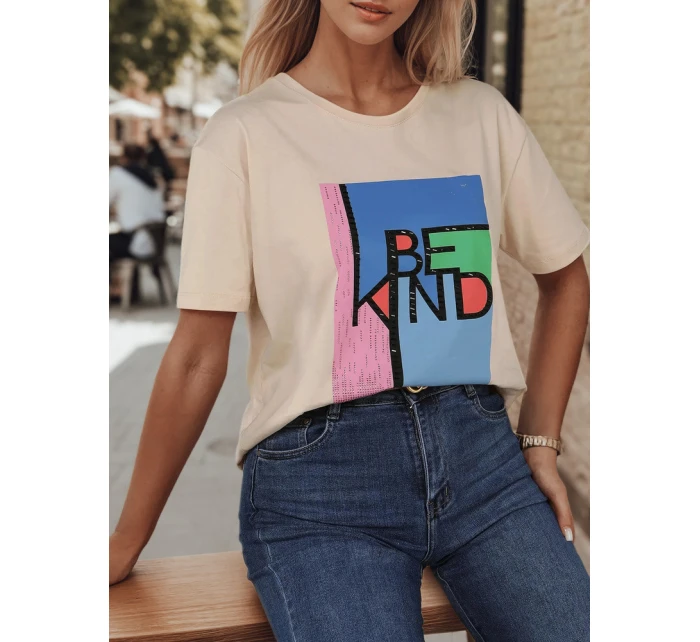 KINDBE dámské tričko s potiskem broskvová FashionStreet RY2615