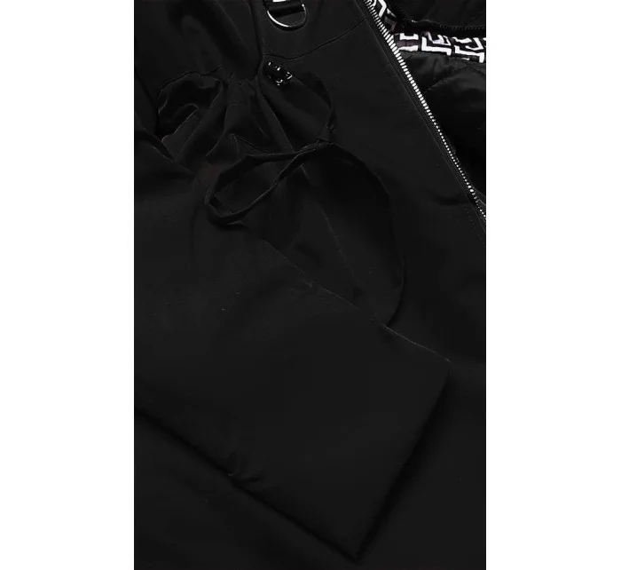 Černá dámská bunda parka s kapucí model 18059026 - S'WEST Černá dámská bunda parka s kapucí model 18059026 - S'WEST