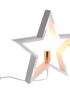 DEKORATIVNÍ HVĚZDA S LED OSVĚTLENÍM 35CM BÍLÁ