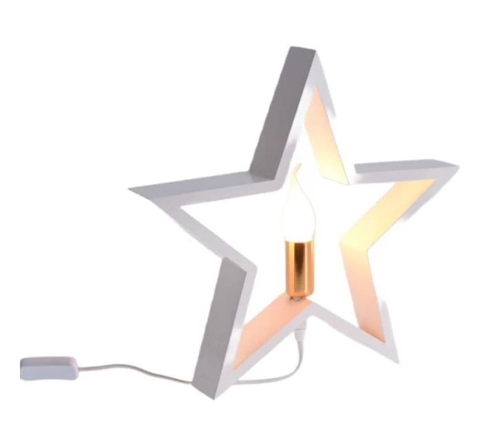 DEKORATIVNÍ HVĚZDA S LED OSVĚTLENÍM 35CM BÍLÁ