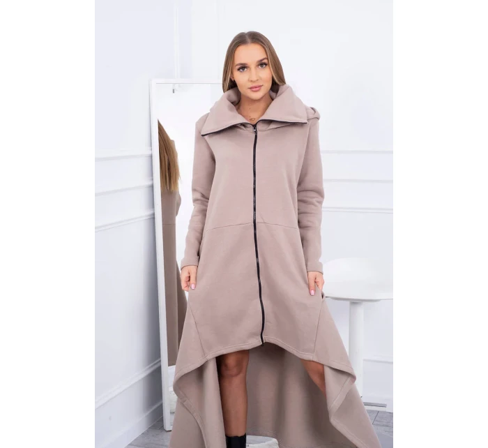 Zateplené šaty s delšími boky tmavě béžové Zateplené šaty s delšími boky tmavě béžové