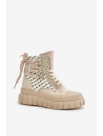 Vysoké Dámské Tenisky Na Masivní Platformě Světle Béžové Kernia Vysoké Dámské Tenisky Na Masivní Platformě Světle Béžové Kernia