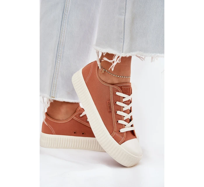 Dámské textilní tenisky na platformě Big Star RR274778 Oranžové Dámské textilní tenisky na platformě Big Star RR274778 Oranžové