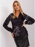 Dámská halenka LK BZ 509423.22 Černá vzor - FPrice Dámská halenka LK BZ 509423.22 Černá vzor - FPrice