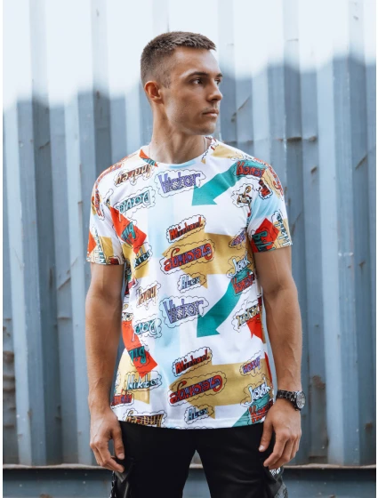 Pánské tričko s potiskem bílé model 21978287 - Dstreet Pánské tričko s potiskem bílé model 21978287 - Dstreet