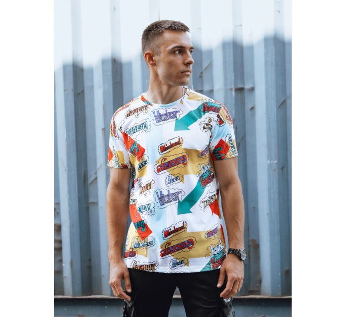 Pánské tričko s potiskem bílé model 21978287 - Dstreet Pánské tričko s potiskem bílé model 21978287 - Dstreet