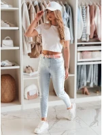 Dámské úzké džínové kalhoty s páskem DIEGONO modré FashionStreet UY2424