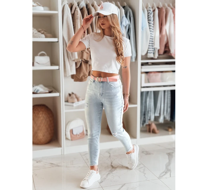 Dámské úzké džínové kalhoty s páskem DIEGONO modré FashionStreet UY2424