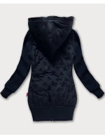 Tmavě modrá dámská mikino-bunda s kapucí LHD (AMG-162A)