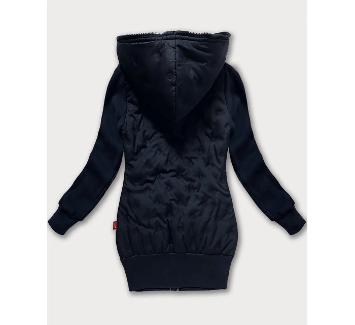 Tmavě modrá dámská mikino-bunda s kapucí LHD (AMG-162A)