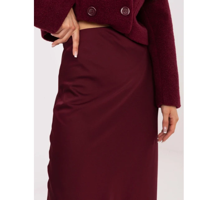 Saténová maxi sukně ve vínové bordó barvě (A2797)