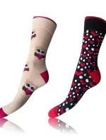 Veselé ponožky 2 páry CRAZY SOCKS 2x - BELLINDA - bílá