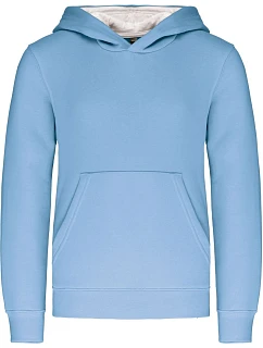 Kariban K 453 Dětská kontrastní mikina s kapucí 20.K453 sky blue/white