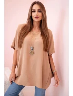 Oversized halenka s přívěskem světlý velbloud Oversized halenka s přívěskem světlý velbloud