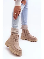 Dámské Boty Na Zip Bežové model 21636271 - Boto Dámské Boty Na Zip Bežové model 21636271 - Boto