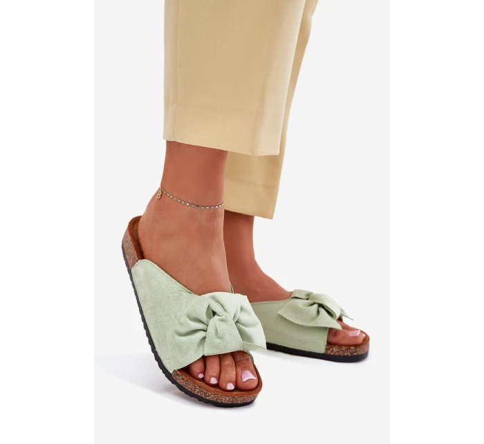 Dámské Sandály Na Podešvi S Mašlí Mátové model 21701504 - Boto Dámské Sandály Na Podešvi S Mašlí Mátové model 21701504 - Boto