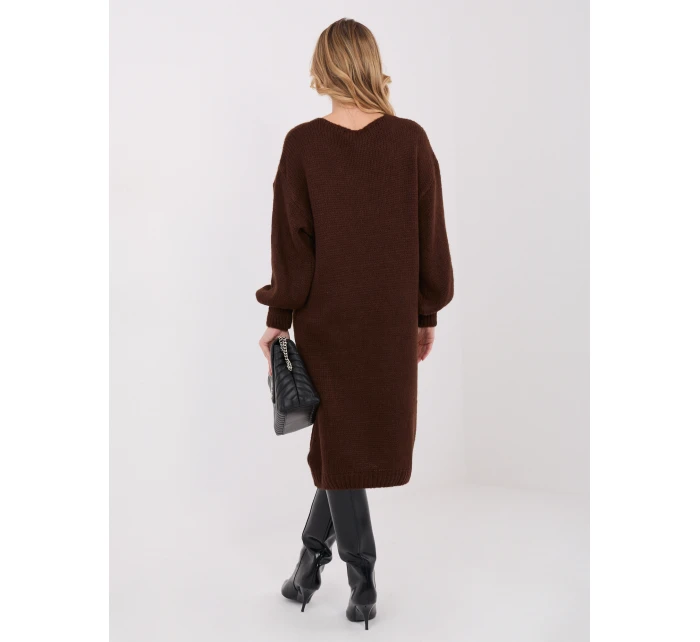 Sukienka IN SK model 21782346 ciemny brązowy - FPrice Sukienka IN SK model 21782346 ciemny brązowy - FPrice