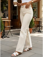 Jeansy damskie z paskiem i  beżowe model 22161489 - FashionStreet