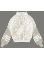 Světle béžová dámská bunda typu "bomber" se rukávy model 19739177 - MADE IN ITALY Světle béžová dámská bunda typu "bomber" se rukávy model 19739177 - MADE IN ITALY