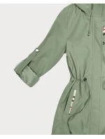 Damska kurtka z wykończeniem w kratkę Goodlookin khaki (KK60411-3#)