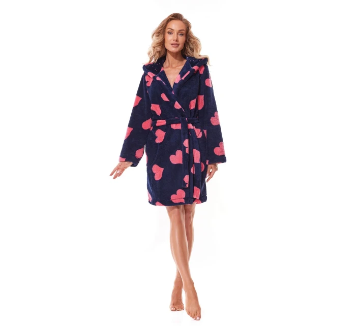 Dámský župan model 20952046 Futura dark blue - L&L Dámský župan model 20952046 Futura dark blue - L&L