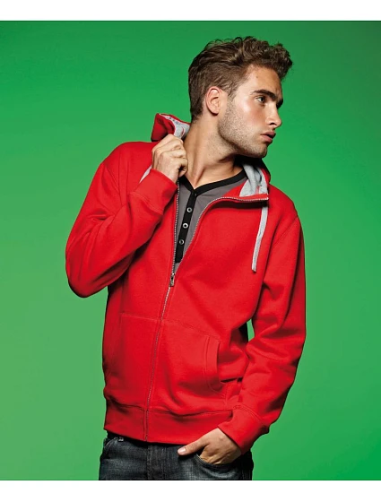 Daiber JN 963 Pánská mikina s kapucí "Lifestyle" 02.0963 red/grey heather Daiber JN 963 Pánská mikina s kapucí "Lifestyle" 02.0963 red/grey heather