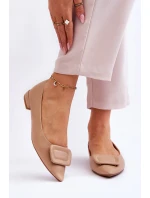 Klasické baleríny s zdobením Béžove model 21622390 - Boto