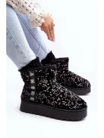 Dámské sněžné boty s platformou zdobenou třpytky černé Silmo Dámské sněžné boty s platformou zdobenou třpytky černé Silmo