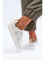 Bílé dámské kožené tenisky S.Barski LR760